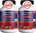 GlucoGoes Down Ultra Dieta osagarria, 120 kapsula, gehienezko indarra, Odol osasuntsuaren azukre maila onartzen du, Osasun orokorra optimizatzen du - 2ko paketea