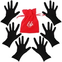 Bamboo Gloves for Eczema, Black, Small, Women, Dry Hands, Overnight Moisturizing Gloves, 3 Pairs