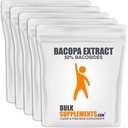 BulkSupplements.com Bacopa Extract Powder - Bacopa Monnieri Supplement, Herbal Supplement - Vegan & Gluten Free, 500mg per Serving, 5kg (11 lbs) (Pack of 5)