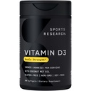 Sports Research® Vitamin D3 4000 IU with Coconut MCT Oil - Double Strength Vitamin D Supplement - Gluten Free · Non-GMO · Soy Free - 360 Count Softgels