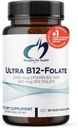 Проекти за здраве Ultra Methylated B12 + Methylfolate - Витамин B12 Methylcobalamin and Folate Addenosylcobalamin & 5-MTHF за Nerve, Cellular Energy + Methylation support (90 капсули)