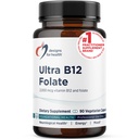 Designs for Health Ultra Methylated B12 + Methyl Folate - Vitamin B12 Methylcobalamin and Folate Supplement, Adenosylcobalamin & 5-MTHF for Nerve, Cellular Energy + Methylation Support (90 Capsules)