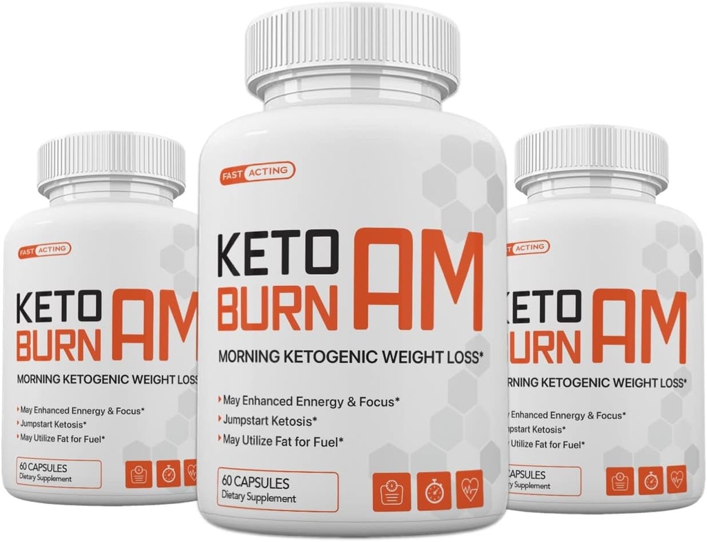 Keto Burn AM Morning Ketogenic Weight Management, Keto Queimar pílulas para homes e mulleres, 180 cápsulas, 3 meses de subministración