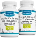 EuroMedica colesterolo sano e trigliceridi - Supplemento antiossidante per il supporto immunitario e cardiaco - Supplemento al colesterolo sano & Trigliceride - 60 capsule, 2 Pack (120 capsule)