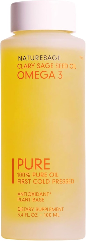 순수한 채식 액체 오메가 3 오일, 식물 기반 대안 오메가 3 물고기 기름, 3.4 fl. oz. – 찰흙 시추 씨앗에서 냉각 - 고셔 - 오메가 3 지방산 보충 항 산화제