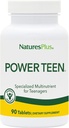 Natures Plus Fonte di Life Power Teen - 90 Compresse Vegetariane - Teen Multivitamin con Minerali & Whole Foods for Mental Focus, Energy Booster - Gluten-Free - 45 Servings