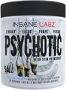 Insane Labz Psychotic SAW, High Stim Pre Workout Powder with OxyGold.TM and AMPiberry®,Extreme Stating Energy with Teacrine®,Focus with CognitIQ® and Endurance (Парк на 1), Blue Raspberry)