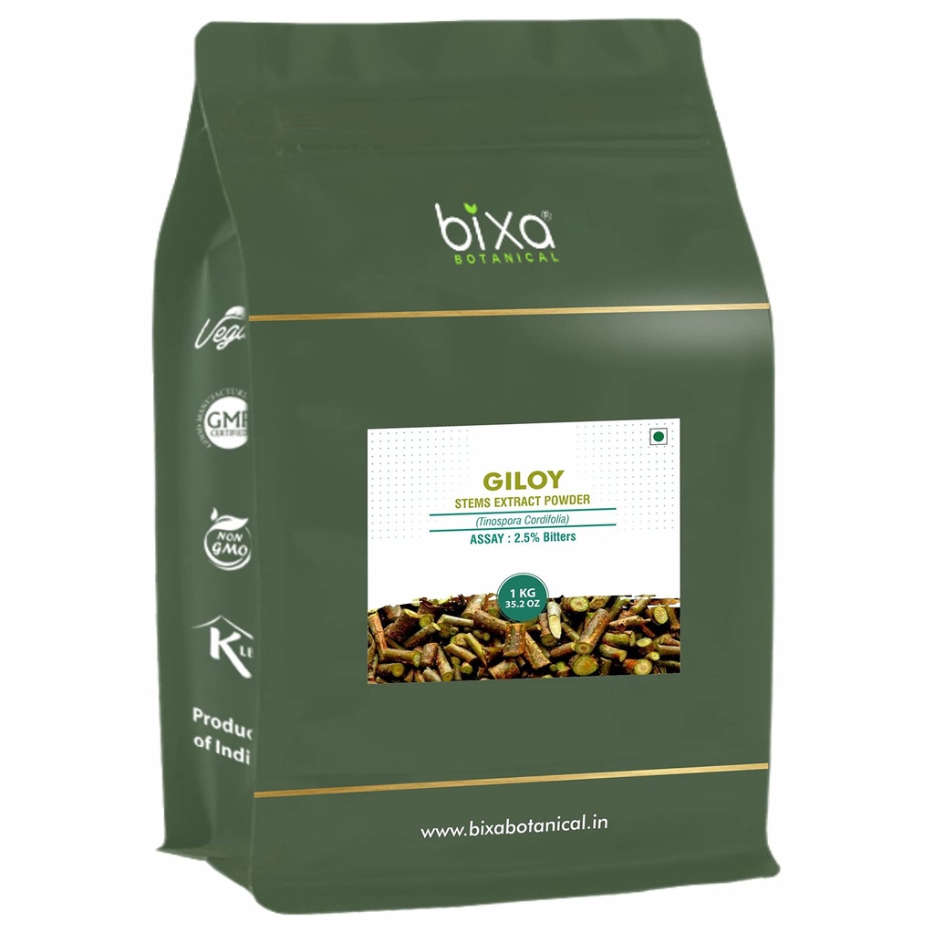 bixa BOTANICAL GILOY (GUDUCHI/TINOSPORA CORDIFOLIA) Dry Extract - 2.5% Bitterness BY GRAVIMETRY (1KG (Pack of 1))
