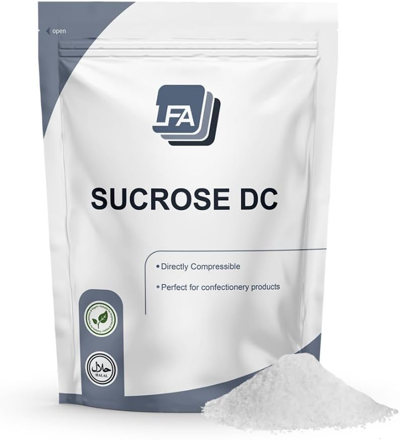 3% Maltodextrin ilə Sucrose DC Toz - 5 kq (11 lb) - Tablet Press Maşın Pill Binder Mix üçün Direct kompressiya Kremi Kremi - Chewable Supplement Mint Gum