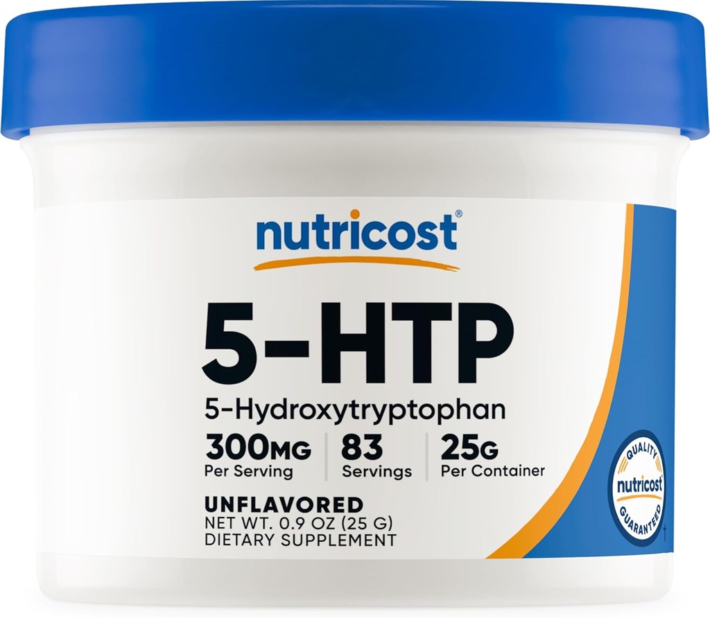 Nutricost 5-HTP Toz 25 Grams (300 mg Per Service) - Gluten Free & Non-GMO, Pure 5htp