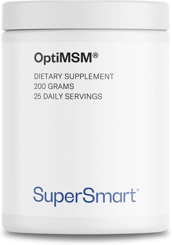 Supersmart OptiMSM (Pat por la fórmula de l' alt Purity) - Myl- Sulfony- Methane MSM Powder suplementari  Vegan & Guten Free - 200 g