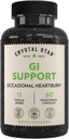 Crystal Star GI Support Supplement (60 Capsules) – Herbal Gut Health Supplement That soothes Occasional Heartburn and Supports Acid Reflux – Ginger, Slippery Elm Bark & Betaine HCL – Non-GMO