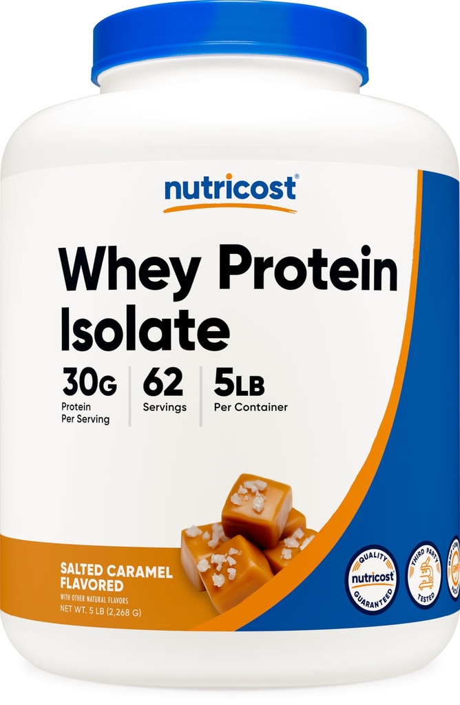 Nutricost Whey Protein Isolate (Salted Caramel, 5LBS)