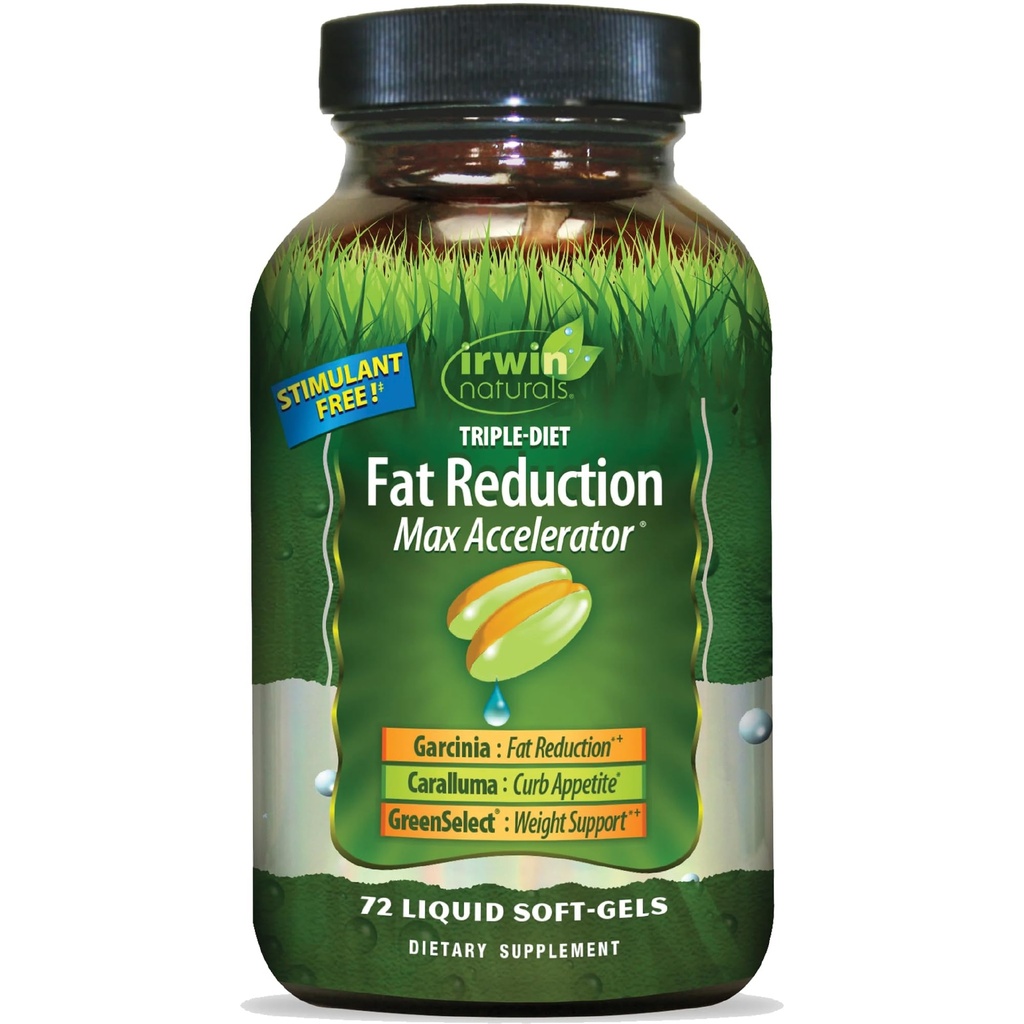 Irwin Naturals Triple-Diet Fat Reduction Max Accelerator - Supports Healthy Weight Management - 72 Liquid Soft-Gels