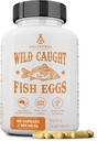 Suplemen Ancestral Wild Caught Fish Eggs, 2400mg, Omega-3 Support Brain, Heart, Fertility and Inflamatory Health, Whole Food Source of Vitamin D, K2, and A, Non-GMO, 180 Capsules