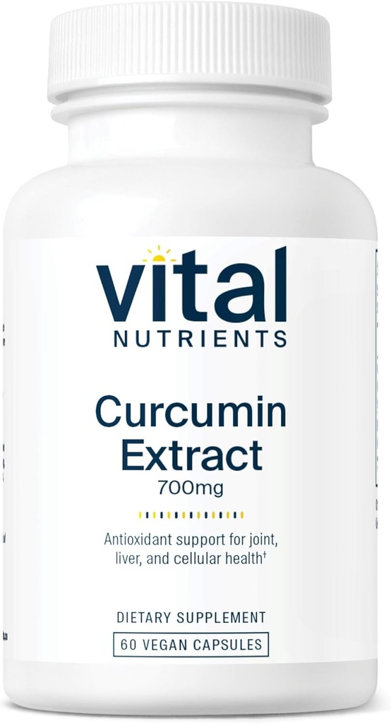 תוספי מזון Vitalnutrientents Curcumin לחלץ 700 מ"ג | תוספי מזון טבעוני עם Black Pepper לחלץ | תמיכה אנטי-חמצן עבור משותף, חי ובריאות סלולרי * | Gluten, Milk, Soy Free | 60 קפסולות
