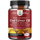 Icelandic Wild Caught Cod Liver Oil Softgels - Fish Omega 3, EPA, DHA, Vitamin D & A, 1000mg Per Serving - Burpless Capsules for Heart, Joint, Brain & Immune Support - 100 Count