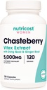 Nutricost Chasteberry supplement for Women 120 Capsules, 5000mg Equivalent Per Serving (from 500mg of 10:1 Extract), with Dong Quai " Ginger Root Extract, Vegetarian, Gluten Free " Non-GMO