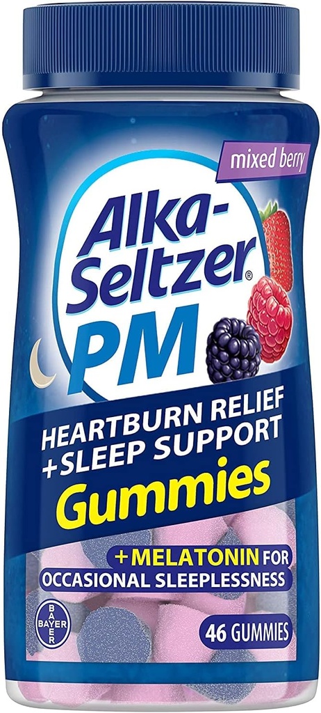 Alka-Seltzer PM Úľava pri pálení záhy + Gummy na podporu spánku, 46 ct (balík 2)