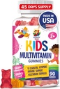 Gummies Multivitamin Kids - 90 Vitaminas Mastigáveis - Suplemento diário com 14 Vitaminas Essenciais para Idades 2 e Acima - Inclui Vitamina A, C, D, E, Vegetariana B6 e B12, Zinco, Biotina