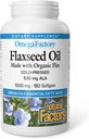 Omega Factors by Natural Factors, Flaxseed Oil, Supports Overall Health with Omega-3, 6 and 9 Fatty Acids, 180 softgels (180 servings)