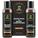 XIKEZAN Baard Wash & Baard Conditioner Natural Softener Set w/Argan & Jojoba Oils Smooths & Versterkt Kerstmis Stocking Stuffers Vaderdag Giften voor mannen Hem vader vriendje man