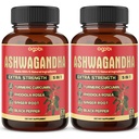 2 Packs - 60 Capsules Ashwagandha Capsules - High Concentrated - 5in1 Formula Ashwagandha, Turmeric, Rhodiola Rosea, Ginger, Black Pepper - 4 Month Supply