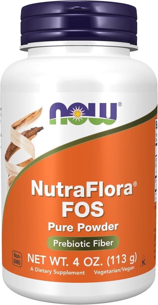 지금 음식 보충교재, NutraFlora FOS (Fructooligosaccharides) 순수한 분말, Prebiotic 섬유, 4-Ounce