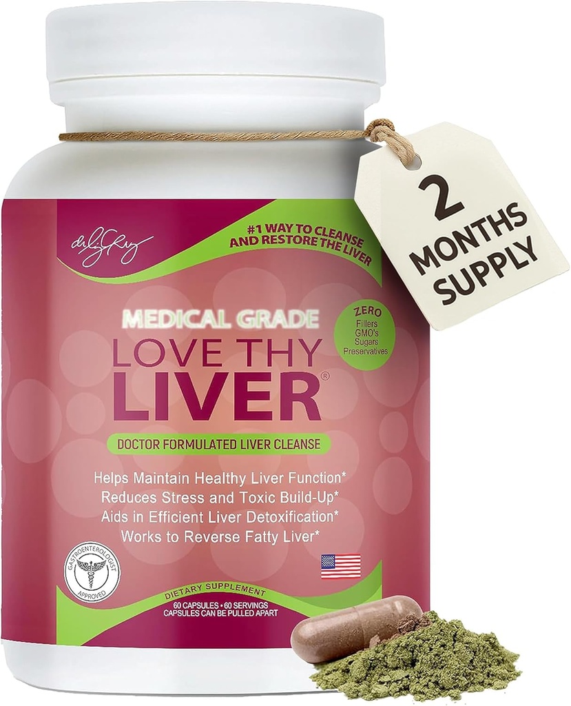 Dr. Liz Cruz Love Thy Liver - Liver Cleanse Detox & Repair, Liver Supplements with Enzymes, Herbs, & Nutritive Ingredients, Liver Health Supplement in Veggie Capsules, 60 Counts