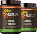 CocoaVia Cardio Health Cocoa Powder, 60 сервировок, 500 мг какао-флаванолов, поддержка здоровья сердца, повышение оксида азота, улучшение циркуляции, энергии, предварительная тренировка, веган, темный шоколад какао