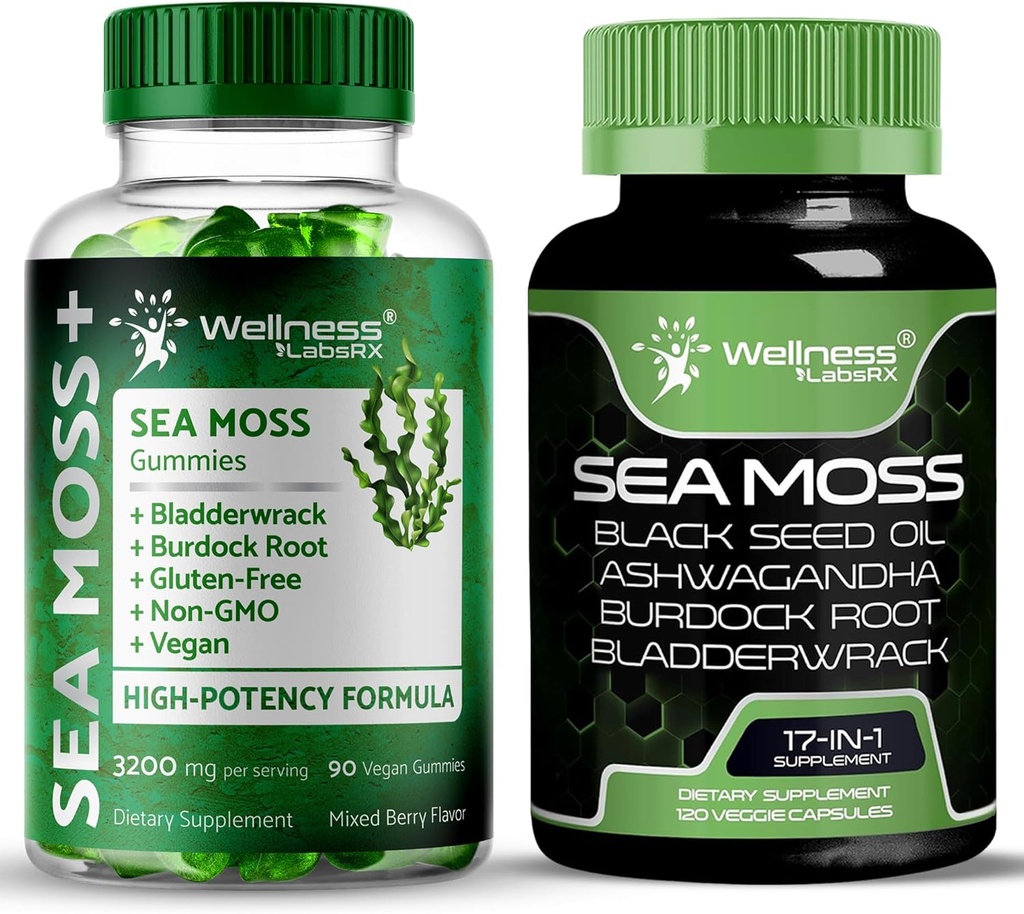 Goodness LABSRX Irish Sea Mosss קפסולות - Sea Mosss Gummies 3200 מ"ג