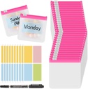 MARFOREVER 39 Pcs Pill Pouch Bags Pill Organizer, Återanvändbar Pill Case Small Medicine Bag Tavel Pill Pouches, 28 Pcs Pink Plast Pill Container med Slide Lock 10 Sheets Labels och 1 Pc Marker