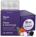 Neuro Melatonin 5mg Alvási és Recharge menta (72 darab) - Oldja fel a Melatonin Sugar Free Menta Lemon Balm & Kamilla a jobb alvás - nyugodt alvó kiegészítés felnőttek - Night Berry Flavor