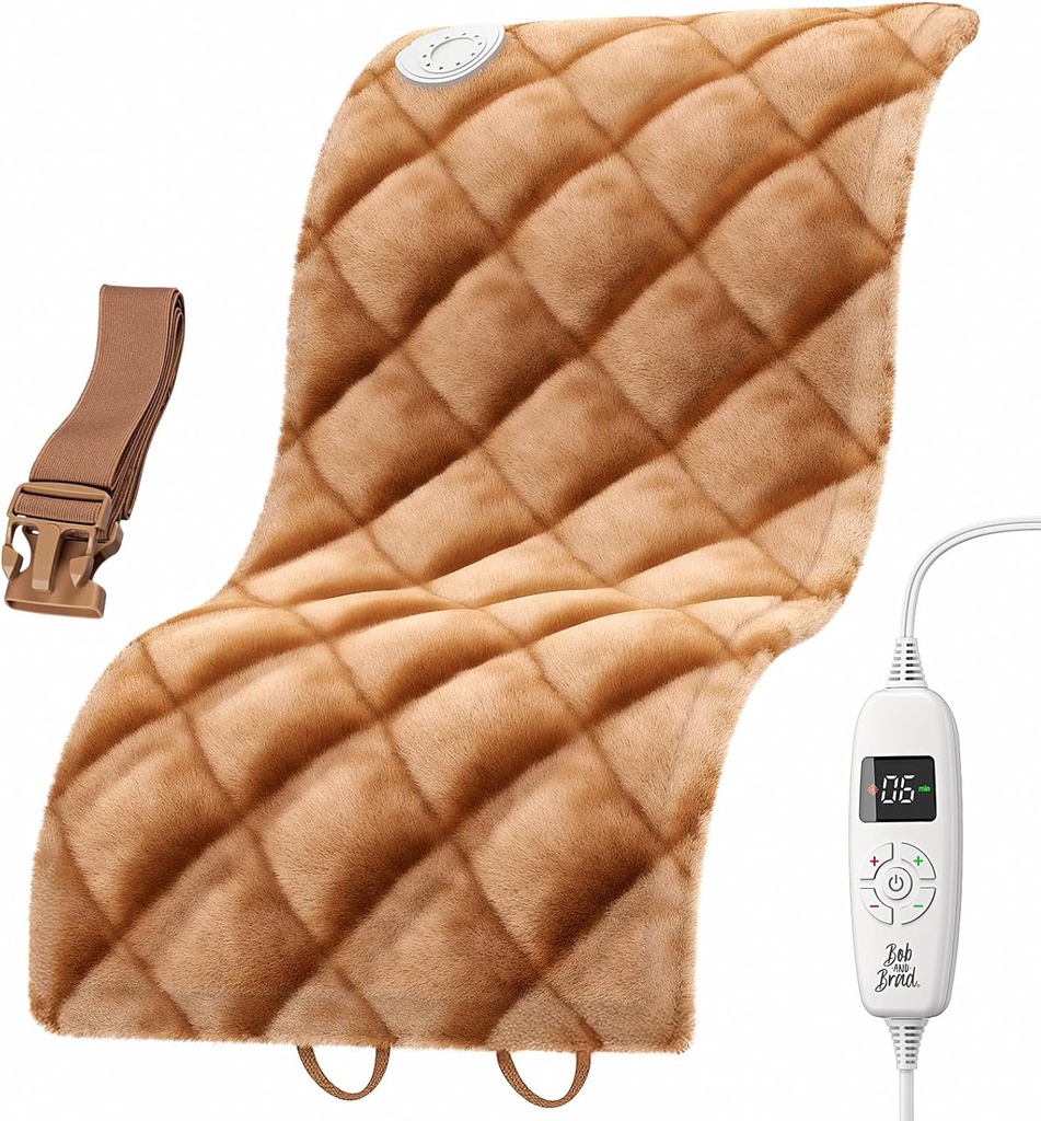 BOB AND BRAD Weighted Heating Pad with Far Infrared Therapy, Large Heating Pad for Body Back Deep Muscle Pain Relief, Gift for Family Women Men, ETL Certified & FSA/HSA Eligible 2.4lbs, 12"x24"