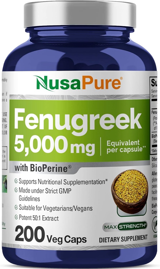 Nuza Pure Fenuncycules 50:1 clus, 100 mg Equivald to 5,000mg, 200 Vegie Caps, Not-GMO, เวก้า