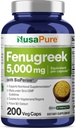NusaPure Fenugreek Capsules, 50:1 Extracto, 100 mg Equivalente a 5,000mg, 200 Caps Veggie, Non-GMO, Vegan
