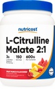 Nutricost L-Citrulline Malate 2:1 (600g) Fruit Punch - Workout Support, Muscle Performance, Nitric Oxide Booster - Fitness Supplement Powder, 75 Servings