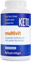 Nutri-Align Multivit - 90 Multivitamīnu kapsulas Keto - 20 Essential Vitamīni un minerālvielas ar zaļās tējas ekstraktu un hromu - Low Carb Keto Support Multi Vitamīnu - bezcukura un nulles Carb
