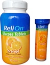 ReliOn глюкоза, 50 таблетки с On- The- Go Tube, 10 таблетки. (Orange) by Reli On