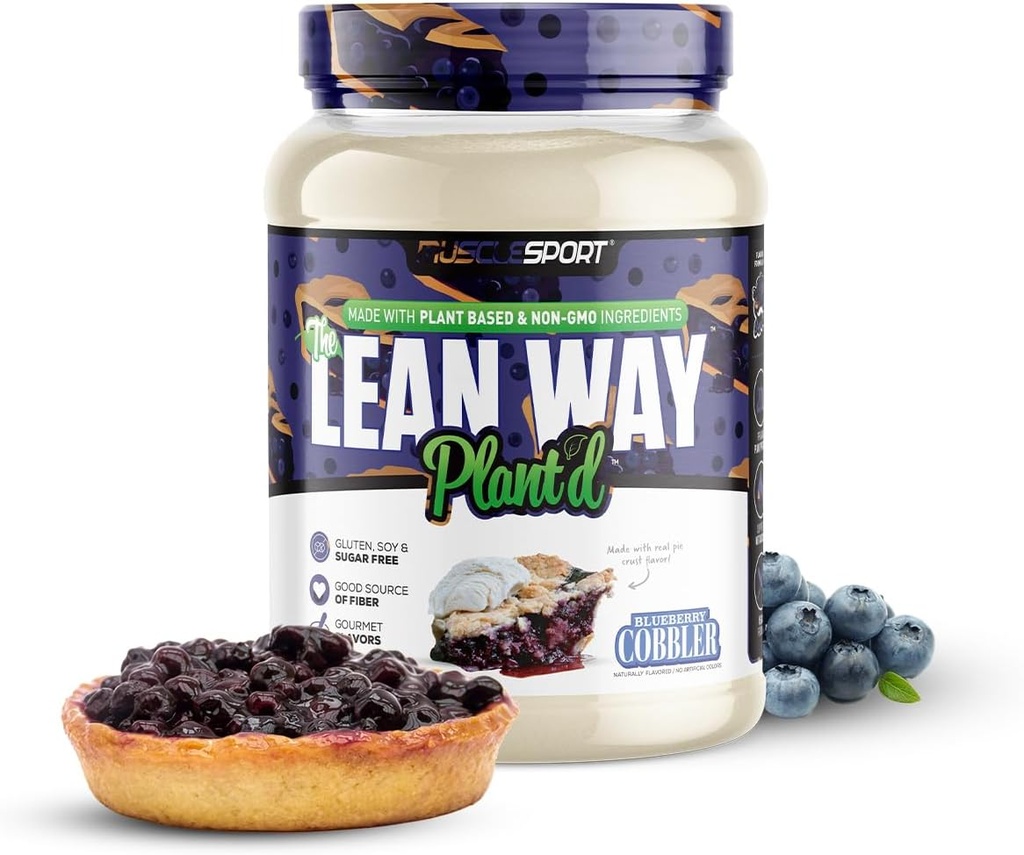 Musclesport Lean Way Plant Protein - 추가 CLA, MCT 및 L-Carnitine - 20 서빙 (블루 베리 커브)