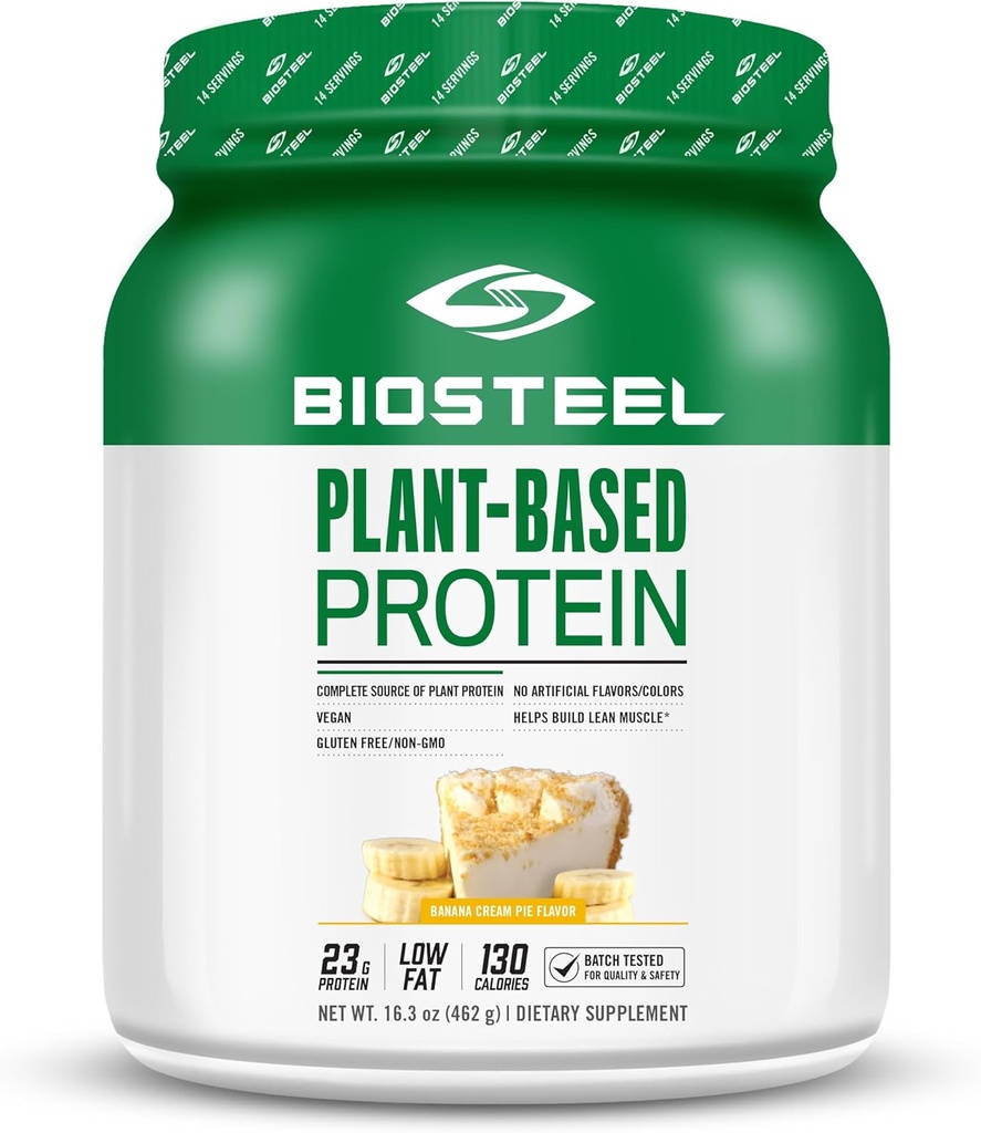Bio Steel Elite Plant-based Recovery Vegan proteini Brown Rice Protein, Pea Protein və Hemp Protein, Banana Krem Pie Flavor, 14 Xidmət, Gluten-Free