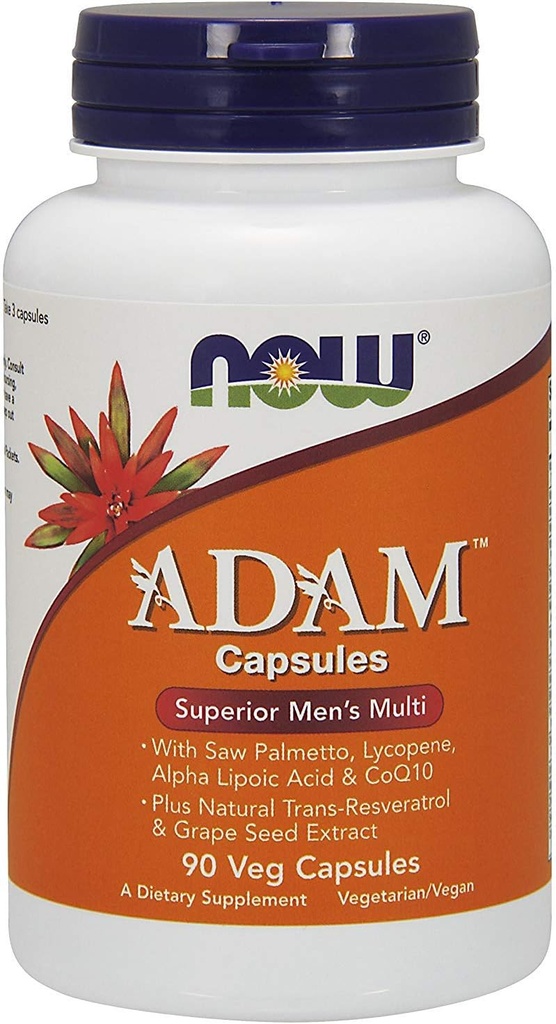 MAINTENANT Aliments ADAM Vitamines multiples masculines supérieures, Vegcaps 90 ea