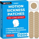 VIORY Motion Disease Patches for Car and Boat Rides, Lode, Plavba, Lietadlo a iné formy dopravy - Cestovanie Essentials, pre dospelých a deti (30 Počet)
