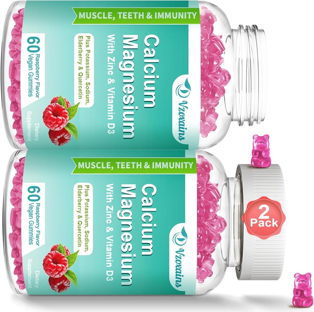 Yüksək Alüminium Gummies, Magnezyum Glycinate, Pium, Qadınlar üçün Vitamin D3 - Raspberry Flavored 120 Cts