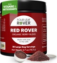 Four Leaf Rover Red Rover - Dog Urine Tract Supliment - cu vitamine din Berries organice și mere - Sursa buna de polifenoli și antioxidanți - 30 de serviri caine mare
