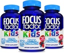 Focus Factor Kids Extra Siła Codzienne Chewable for Brain Health Support, 120 Count - Witaminy dla dzieci - Formuła Jakości - Gluten & Dairy Free Supplements for Children (3 Pack)