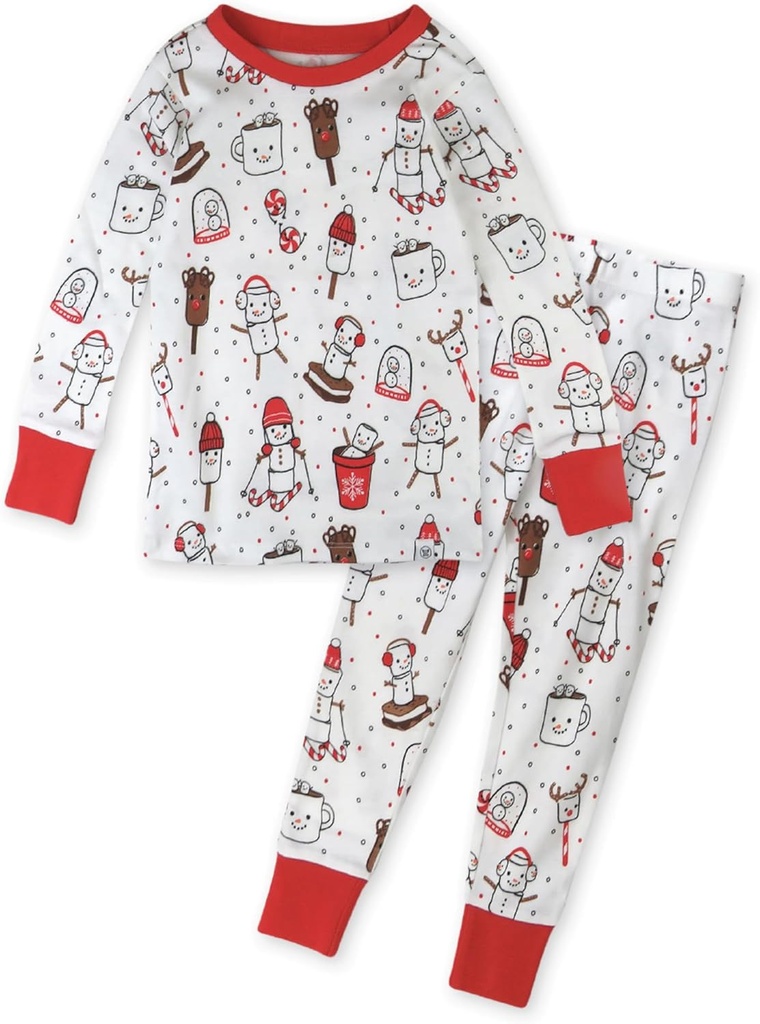 HonestBaby Holiday 2-Piece Pajamas Sleepwear PJs 아기, 유아, 아이를 위한 100% 유기 면