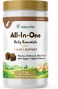 NaturVet All-in-One Dog Supplement - per il supporto congiunto, la digestione, la pelle, la cura dei cappotti – Cane Multivitaminici con minerali, Omega-3, 6, 9 – Vitamine senza grano per cani – 120 Soft Chews