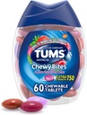 TUMS Chewy cắn các miếng Antacid cho việc cứu trợ tim bị đốt cháy và thuốc giảm đau, bột nhào - 60 lần