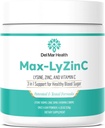 Max-LyZinC (L-Lysine 1100 mg + Zinc 6 mg + Vitamina C 100 mg - 3-em-1 suplemento para manter o açúcar de sangue já na faixa saudável - um-scoop-por dia em pó